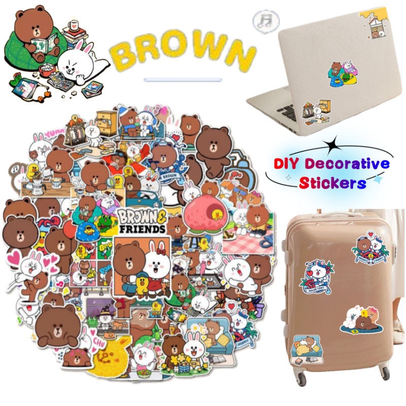 Atv Parts - สติกเกอร์ตกแต่งลายอนิเมะ LINE FRIENDS บราวน์ คอนี่ แซลลี่