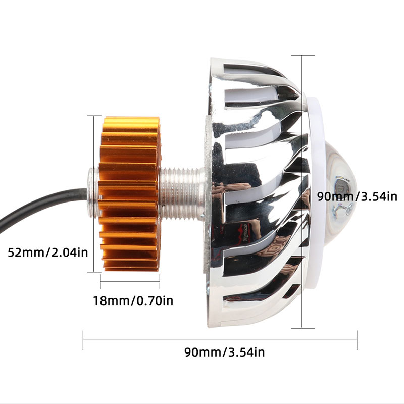 ไฟหน้ามอเตอร์ไซค์ 1 ชิ้น แบบ L - Universal Motorcycle Led Headlight Projector บทวิจารณ์และราคา