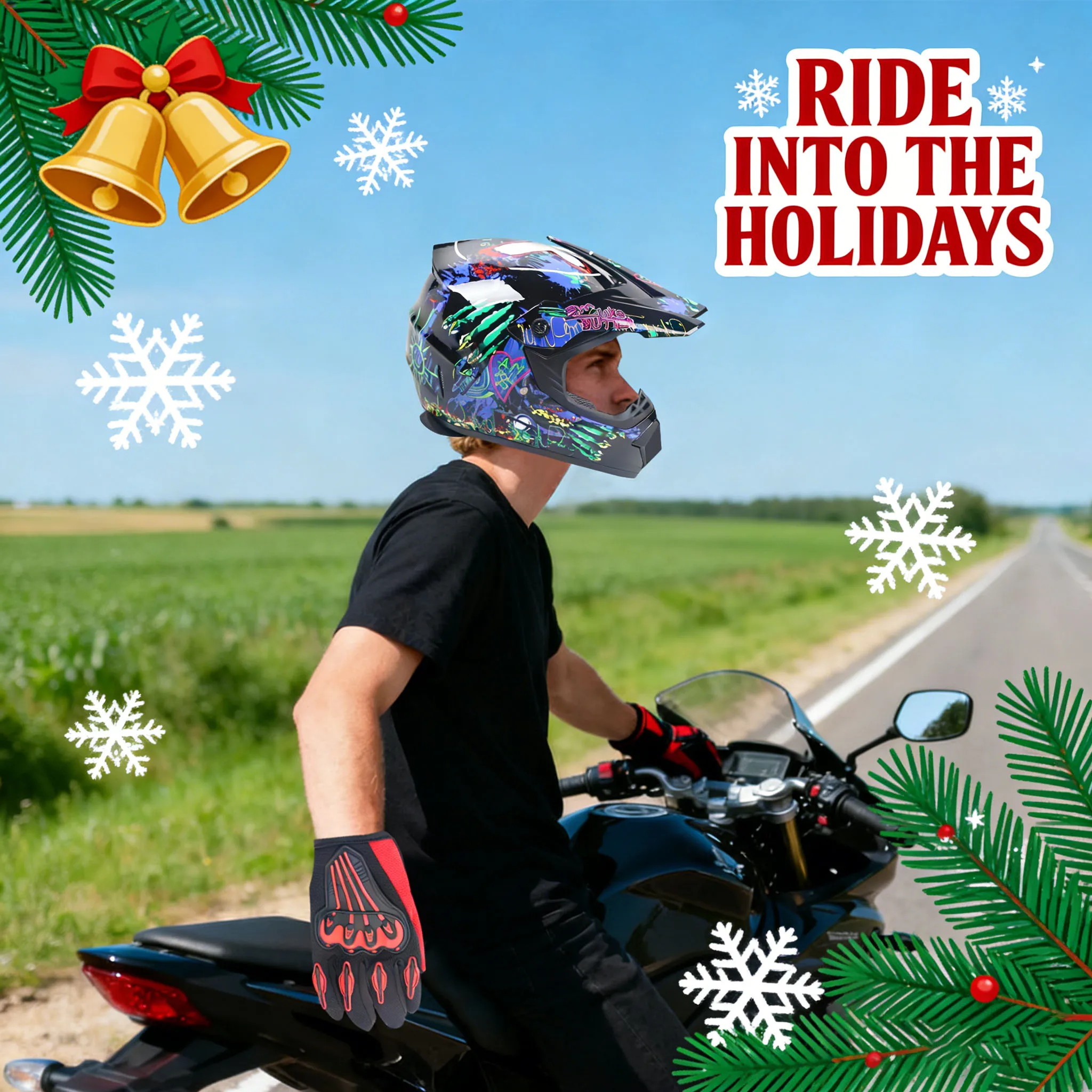 ชุดหมวกกันน็อคมอเตอร์ครอส, หมว - Off Road Motocross Helmet Goggles Set บทวิจารณ์และราคา