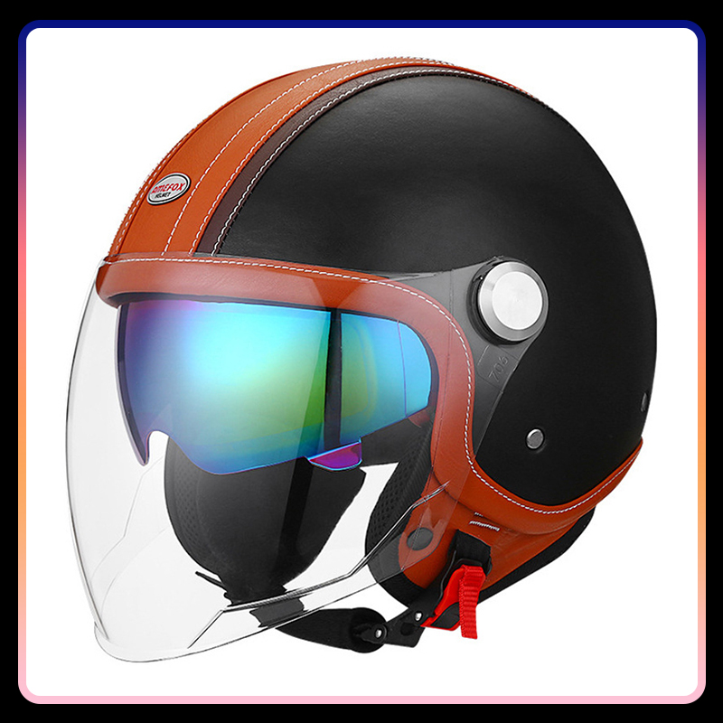 DOT ได้รับการอนุมัติ Daul เลนส - Vintage Open Face Retro Helmet บทวิจารณ์และราคา