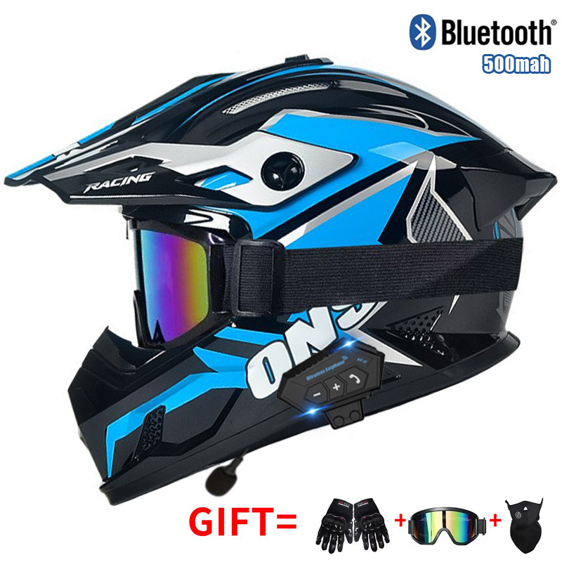หมวกกันน็อคสำหรับรถมอเตอร์ไซค์ - Full Face Motorcycle Helmet With Bluetooth บทวิจารณ์และราคา